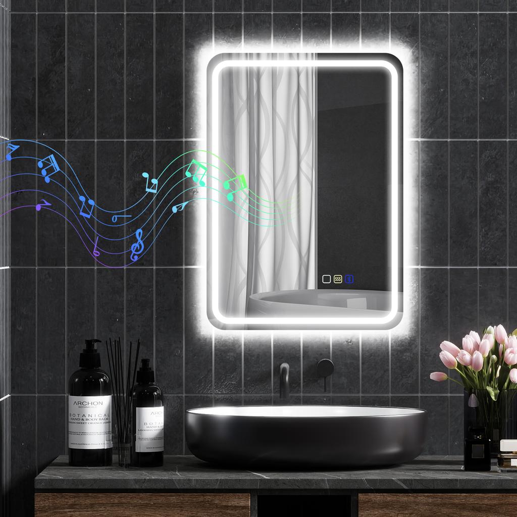 70 x 50 cm Bluetooth Badezimmerspiegel - Silberfarben