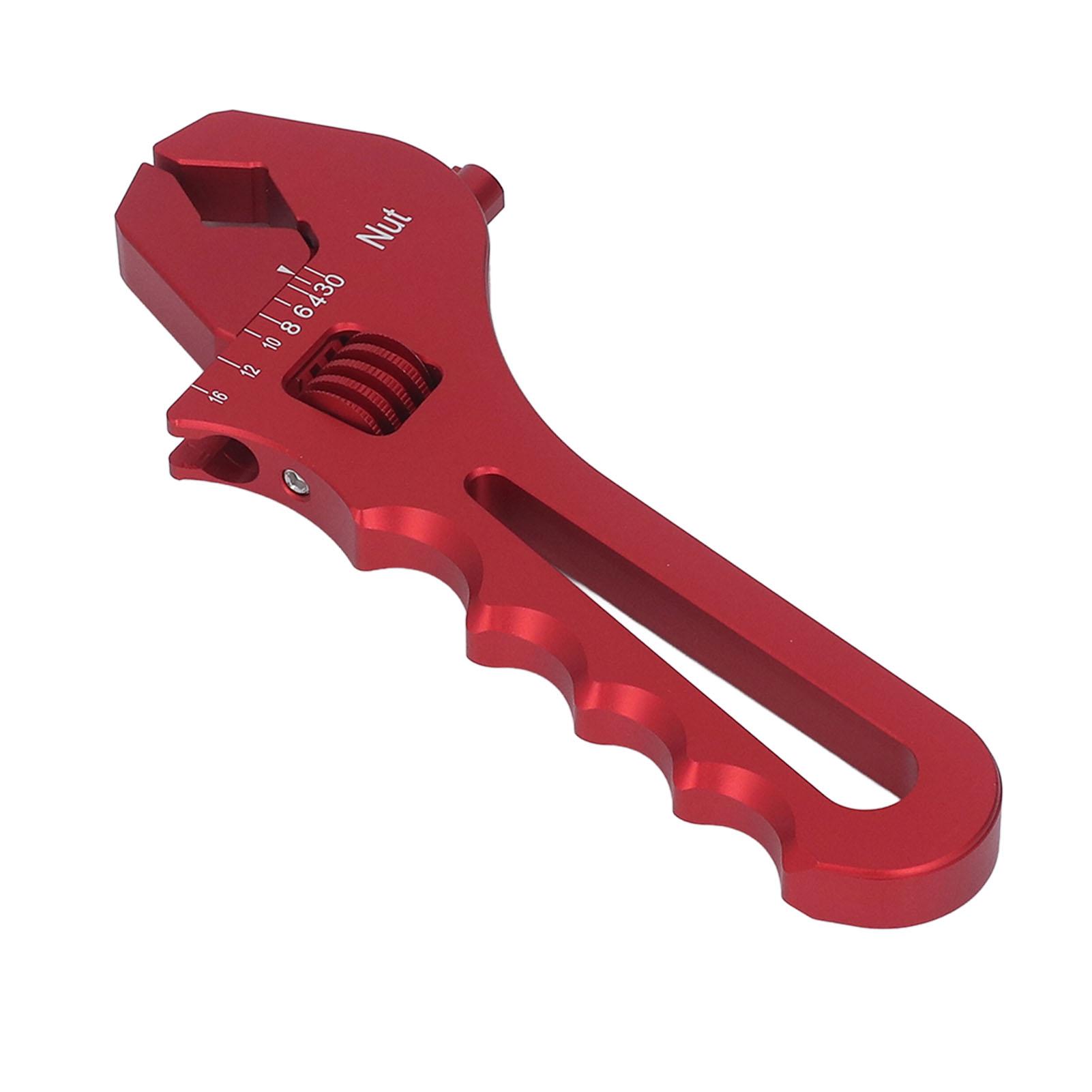 

Фитинг-ключ AN3-AN16 Регулируемый Алюминиевый Легкий Гаечный Ключ Инструмент для Конца Адаптера Шланга Красный красный