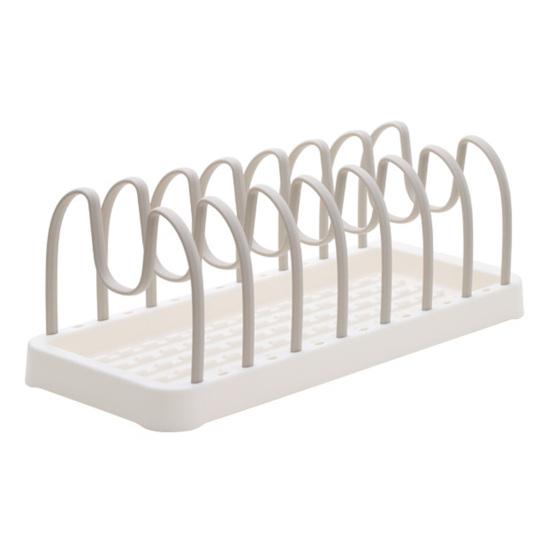 Countertop Dish Rack Pot Lids Rack Pan Lids Organizer with Adjustable Compartments for Bakeware And Dinner Plates Cabinet Kitchen Counter