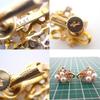 [Pre-owned] JUNET 750YG Akoya Pearl (Pink White Pearl) Pink/White Sapphire Earrings/j54-4