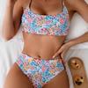 2025 Floral Split Swimsuit: Sexy European & American Influencer Bikini