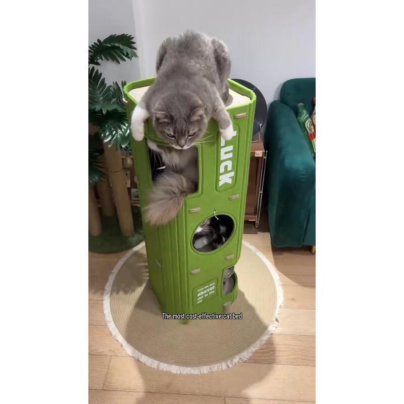 JINGRUIXIANG Multi-Level Cat Tree & Condo with Scratching Board