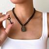 Punk Chain With Lock Necklace For Women Men Padlock Pendant Gothic Grunge Aesthetic Egirl Alternative Fashion Jewelry
