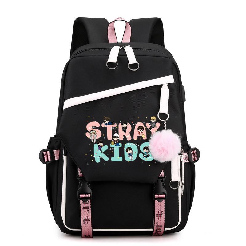 Stray Kids Combination Peripheral School Bag Felix Academy Wind Large Capacity Casual Backpack