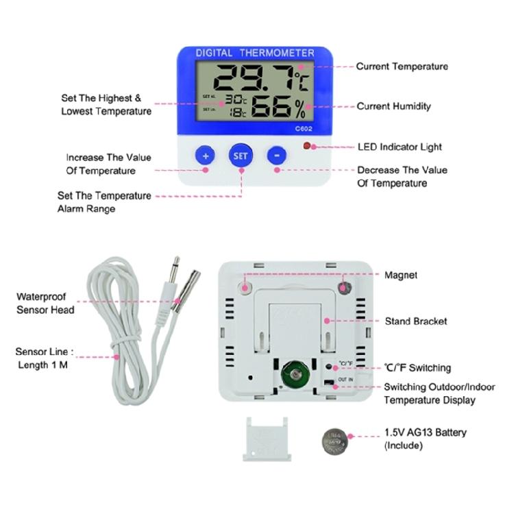 Temperature Room Hygrometer Sensor Humidity Meter Indoor Thermometer Temperature