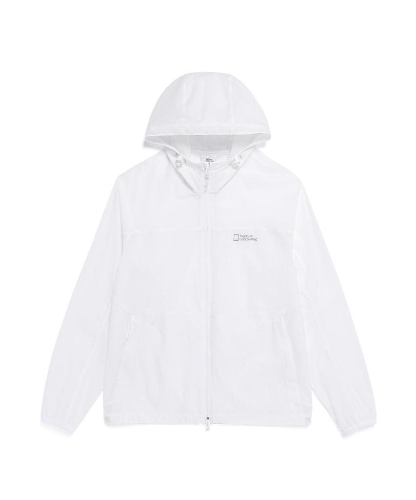 Nationalgeographic N262Ujp911 Light Pack Hooded Full-Zip Windbreaker White