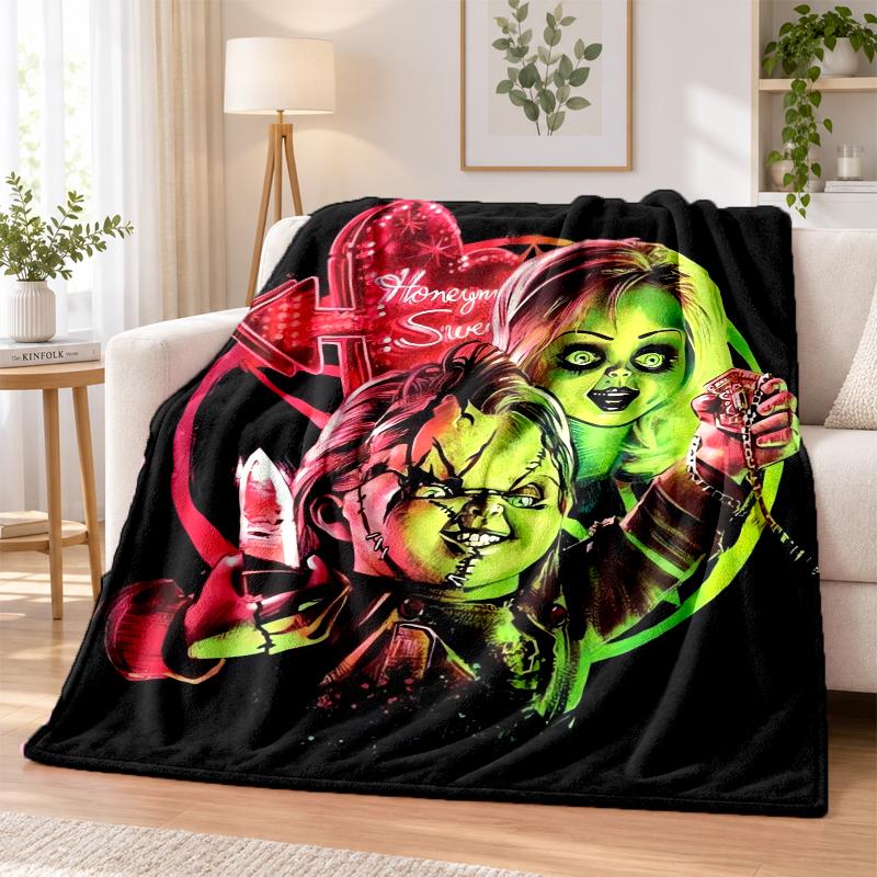 Chucky Tiffany Flanell-Kuscheldecke für Kinder Weich Warm Gemütlich für Sofa Bett Innenbereich Zuhause Schlafzimmergebrauch