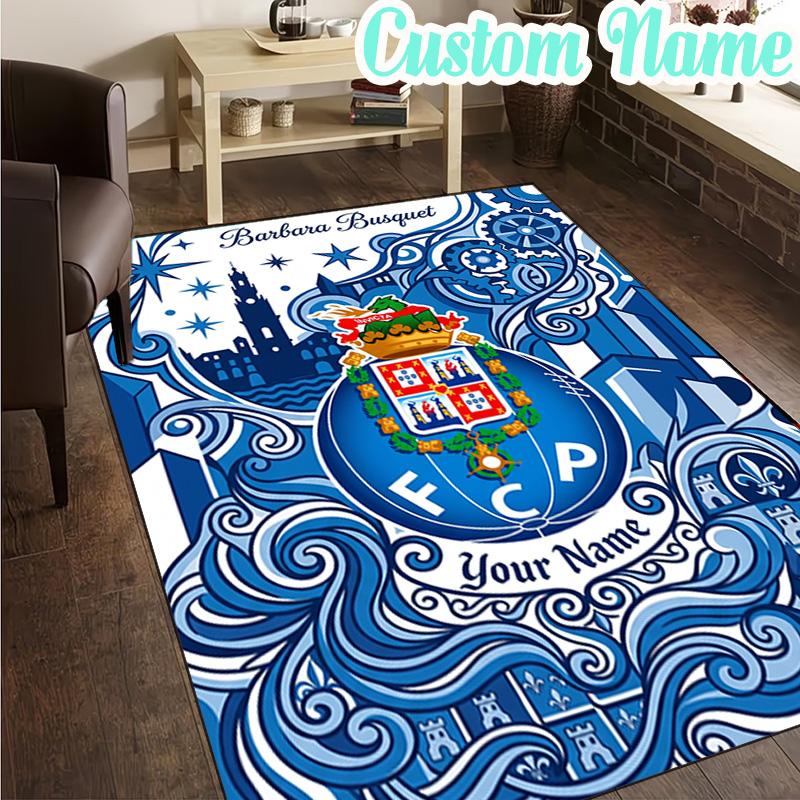 Custom Name FC Porto Emblem Design.  Rug, Office Rug, Chair Rug, Carpet for Living Rooms, Doormat Game Rug Home Decor Christmas Gifts