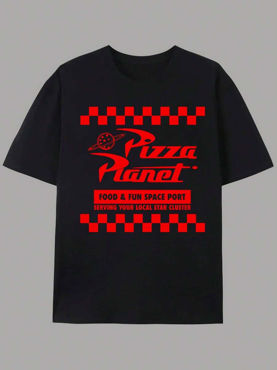 

Unisex s Casual Pizza Planet Pattern T-Shirt - Summer Round Neck Short Sleeve T-Shirt XXL