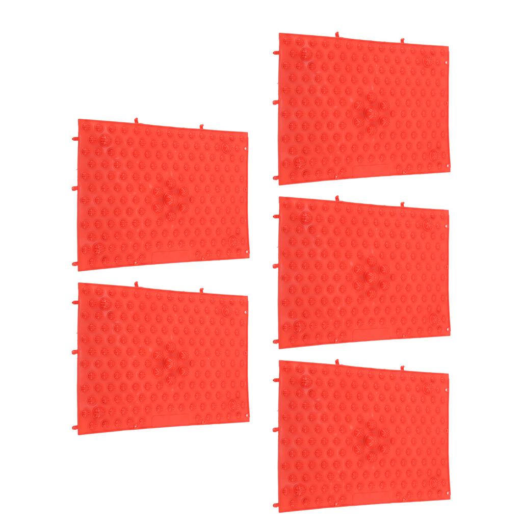 5Pcs Foot Massage Mat TPE Acupressure Walking Toe Plate Massage Pad for Home Outdoor Game Red