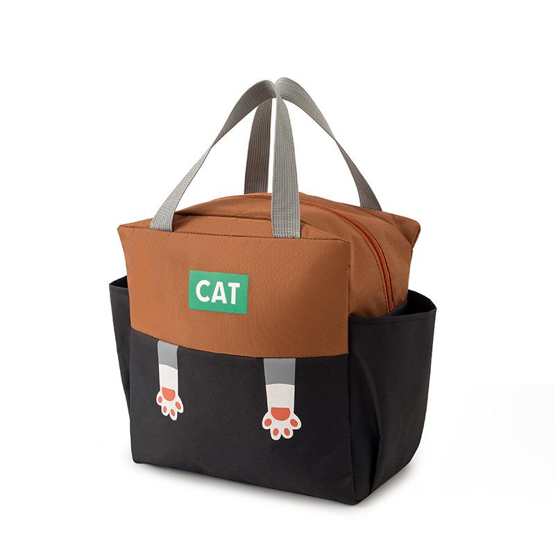 

New Thickened Insulated Lunch Bag with Double Side Pockets for Travel, Outdoor Picnic, Office Workers, and Students кофейный