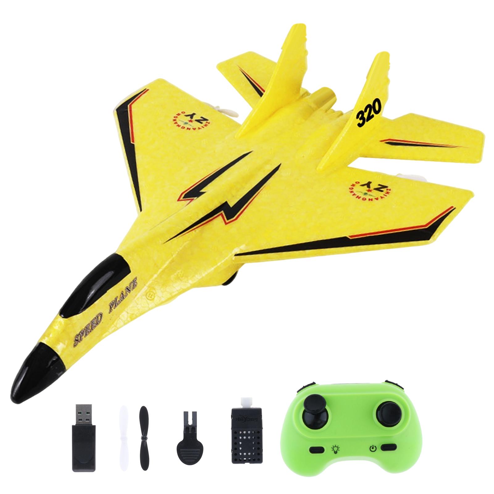 

Радіокерований літак 2-канальний, пінопластовий літак з дистанційним керуванням, легкий з LED-підсвічуванням, планер, простий в управлінні для дітей жовтий