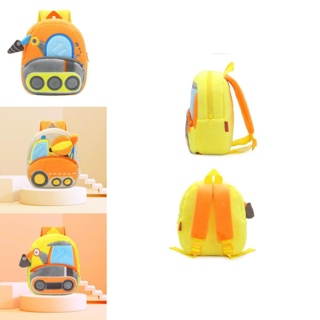 Entzückender Kinder Plüschrucksack mit Cartoon Bagger Design für Kleinkinder und Kindergarten