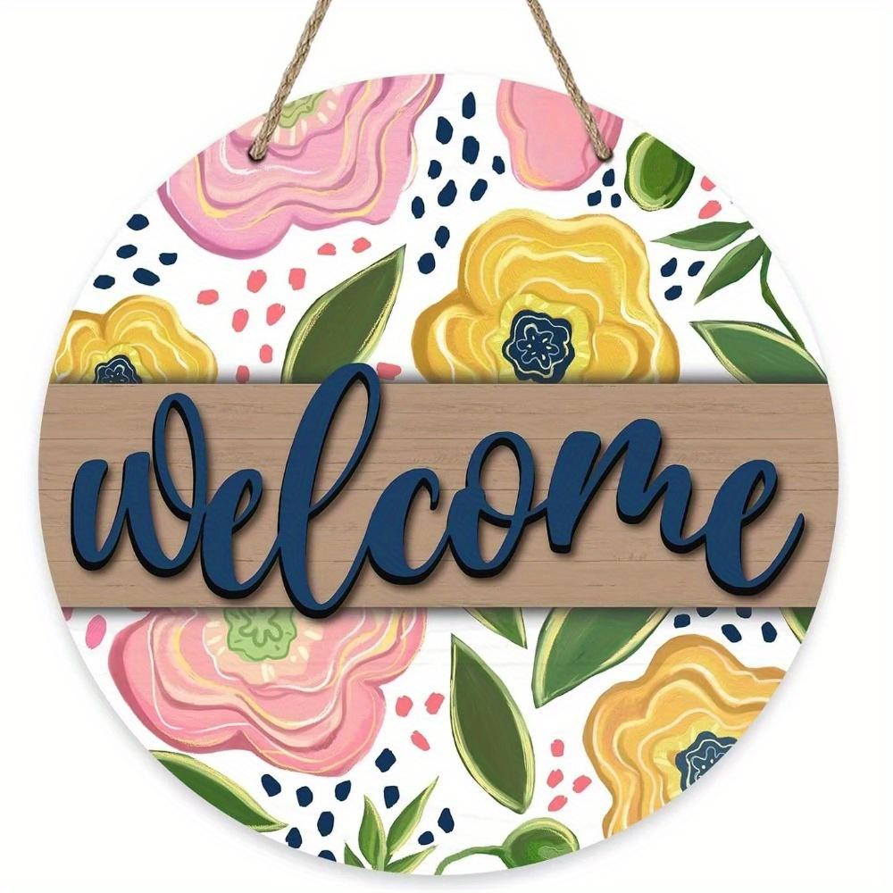 

1 шт. 2d плоский Bolisom приветствует весенние летние цветы колибри пигмей лаванда круглый деревянный знак - 20 см для декора стены дома в фермерском доме 20cm*20cm