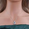 Classic design pendant Natural blue Tanzanite gemstone 925 sterling silver necklace fine jewelry for girlfriend's birthday gifts