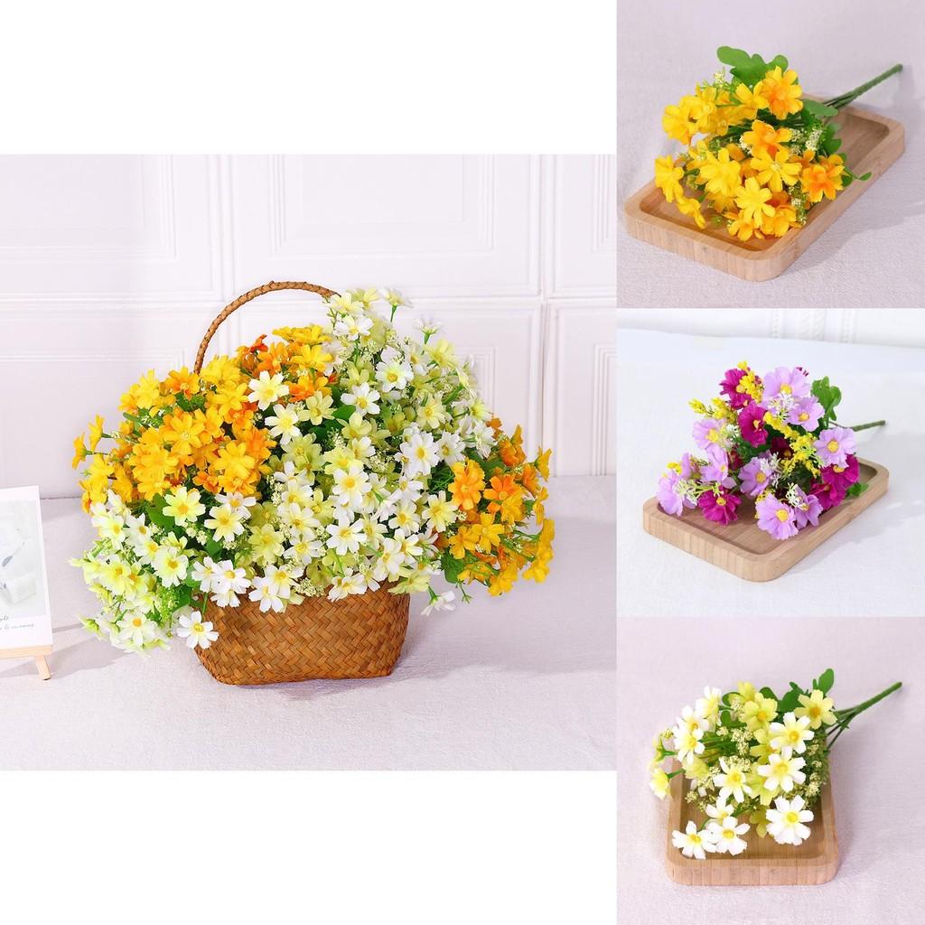 Realistic Daisy Fake Flower Arrangement For Bridal Bouquet Home Decoration Shoot Photo