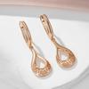 Kinel Square Cutout Long Dangle Earrings For Women Rose Gold Color Luxury Party Fine Jewelry Trendy Drop Earrings