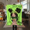 1PC Custom Name Billie Eilish Patterned Flannel Blanket Suitable For All Seasons for Home Decor Warmth and Comfort Gifts Holiday Present -HE32