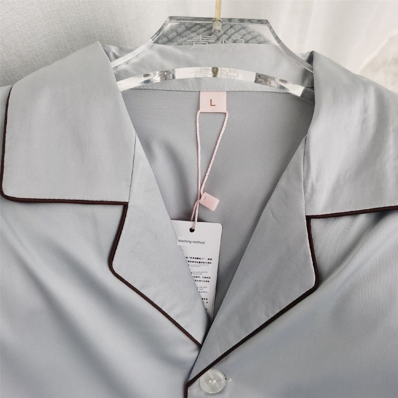 Summer Dream Silk Pajamas Men's Suit Summer Long-Sleeve Couple Thin Real Silk Home Wear Spring and Autumn Men