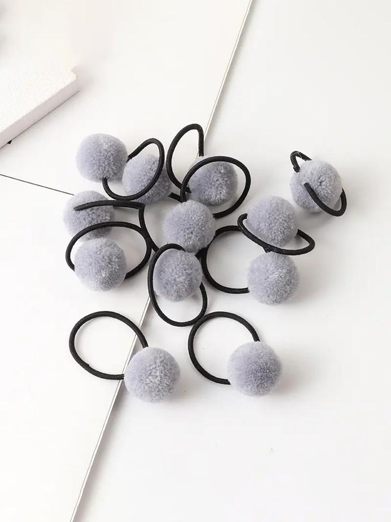 20 Stück Bunte Niedliche Fellkugel Elastische Haargummis Kleine Kugel Haargummis Haarbänder Kopfschmuck Outdoor Dekorative Haaraccessoires Für