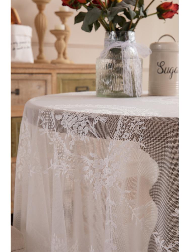 French Romantic Pastoral Lace Tablecloth Dessert Table Wedding Decoration Photo Coffee Table Tablecloth Dining Table Cloth Large Round Table