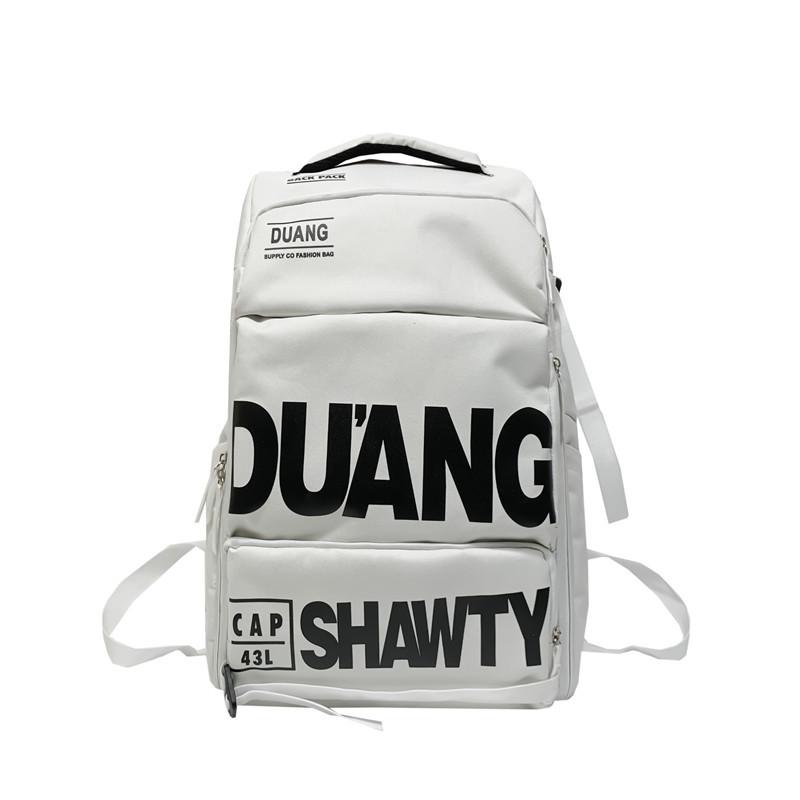 

Large Capacity Letter Printed Travel Bag Men S Multi-Functional Backpack College Student High School Student Schoolbag Women S Fitness Bag белый
