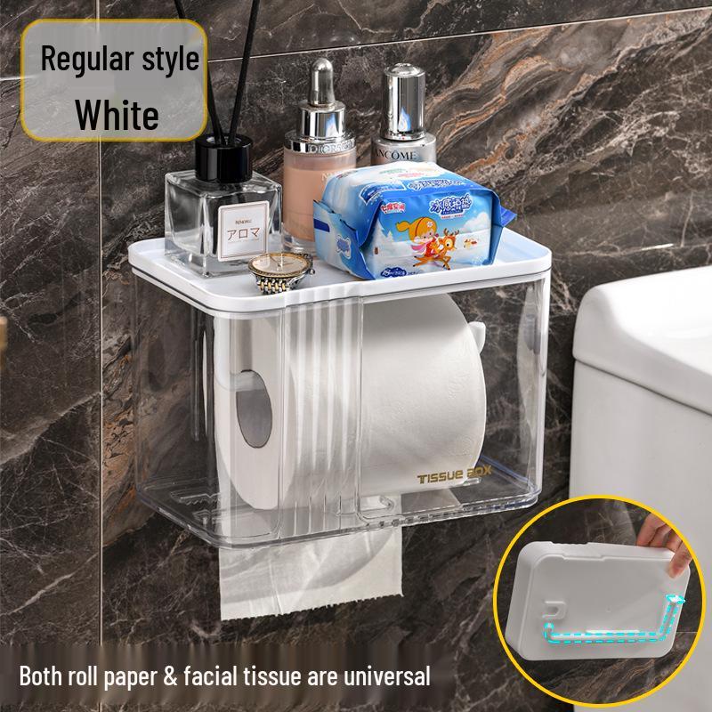 Wall-Mounted Bathroom Tissue & Towel Holder
