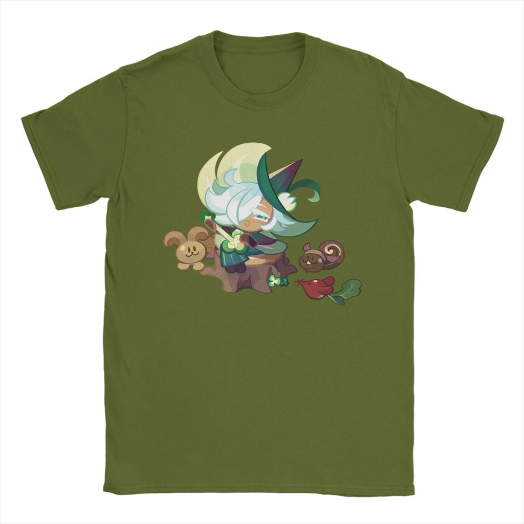 Cookies Run Kingdom T Shirt for Unisex Pure Cotton Novelty TShirts Crewneck Clover Cookie Tee Shirt Short Sleeve Clothing
