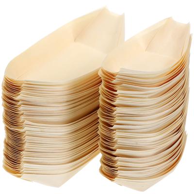 100 pezzi di kayak in legno, barchette per cibo, contenitori per sushi, vassoi, piatti in bambù per sashimi
