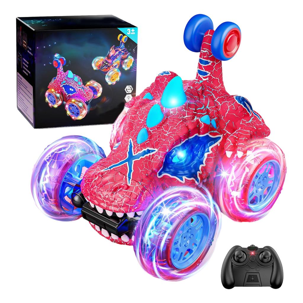 Remote Control Car Toys For Girl - 360° Rotating RC Stunt Cars 4 Remote Cars For Kids, 2.4GHz Toy Car With LED Lights,