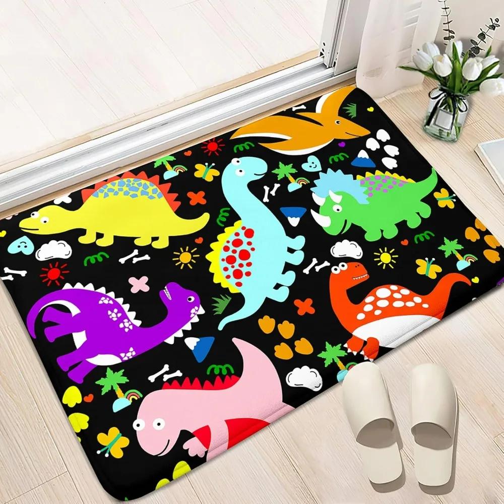Boys Bedroom Dinosaur Rug Cartoon Dino Area Rugs Funny PlayMat Cute Printed Carpet Polyester Floor Mat Living Room Decor Doormat