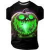 Halloween horror pumpkin 3D printed fashionable men's T-shirt 2025 new daily outdoor sports party quick drying breathable street clothing