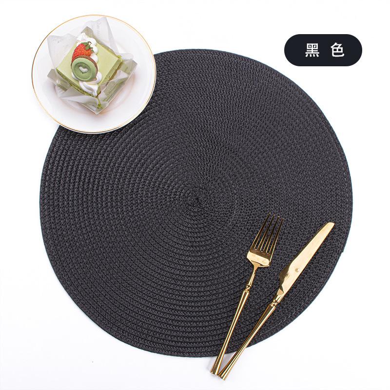 Ningxin PP Round Hand-woven Placemat Thermal Insulation Mat Table Mat Hotel Western Food Mat Non-slip Mat Home Decoration