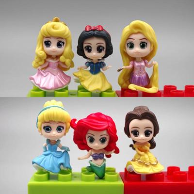 Set of 6 Mermaid Princess Figurine Cake Toppers with DIY Stickers