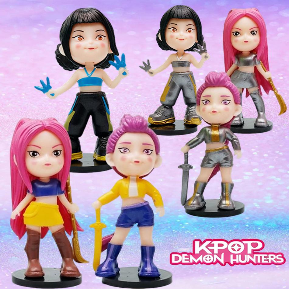 8.5CM- Q version -KPop Demon Hunters Superstar Rumi Mira Zoe Acrylic PVC Action Figure Toy Anime Figurine Doll For Fans Gift