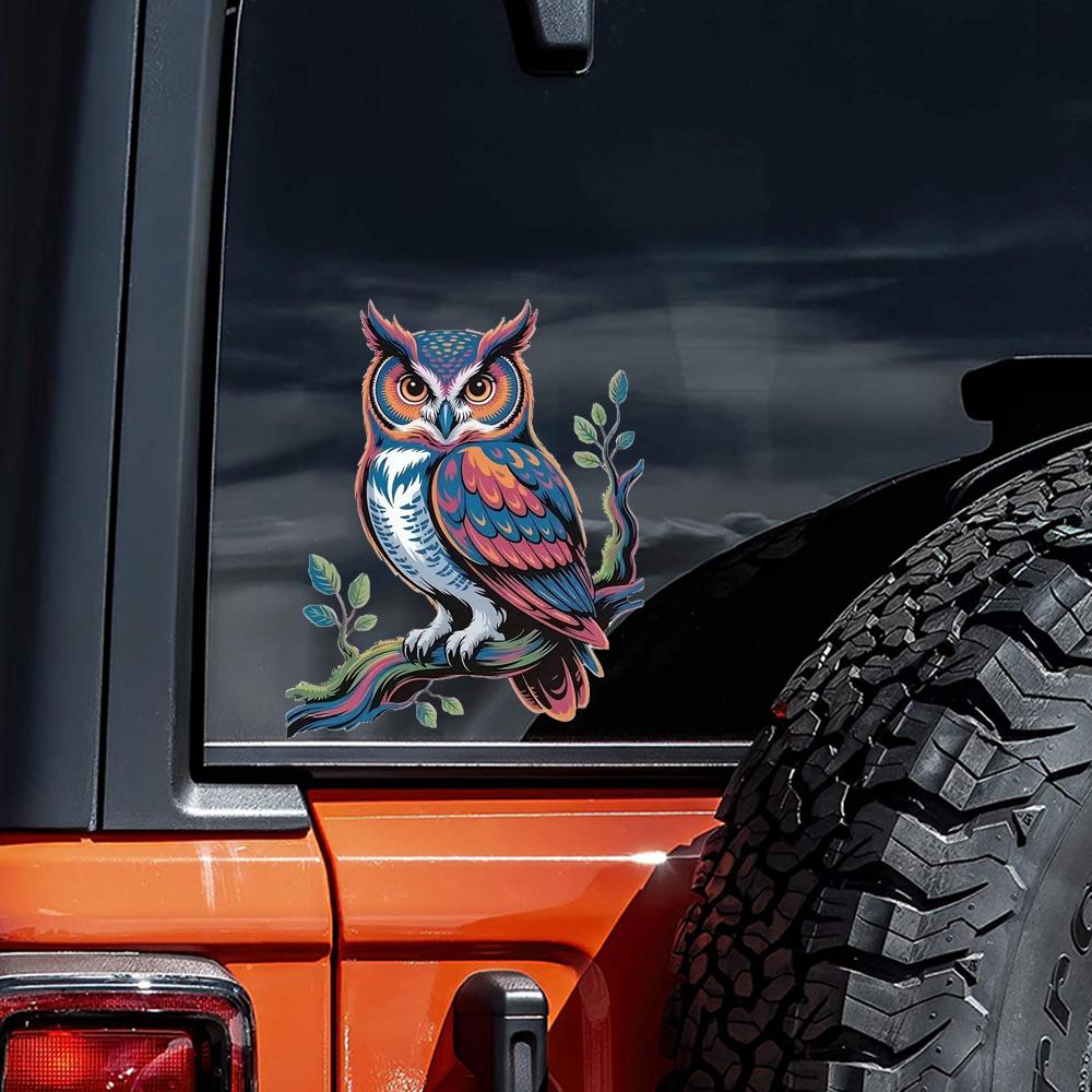 QT2012#15cm Owl High-Grade Self-Adhesive Vinyl Decal, Used for Car Windows, Bumper, Laptops, Waterproof Exterior Car Accessories