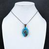 Blue Turquoise Handmade Gemstone Pendant, 999 Copper Wire Wrapped Antique Jewelry Pendant, For Engagement Gift
