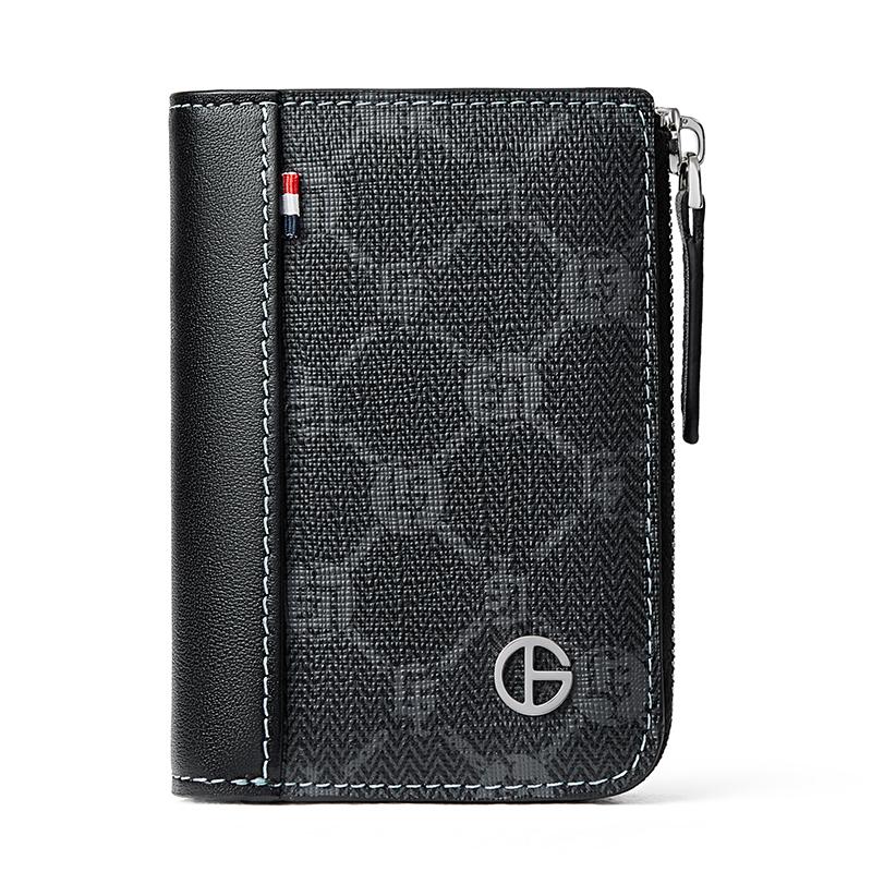 New GOLF With Cow Leather Wallet, Coin Purse, Document Bag, Accordion Card Holder Trumpets Men's Black Q261959
