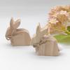 12pcs/6pcs  Easter Rabbit Ornaments Home Crafts Rabbit Decorative Ornaments Cute Wooden 3D Rabbit with Bow and Tail