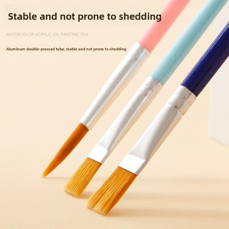 6 pcs sets multi-functional round head art painting plastic rod children DIY paint watercolor gouache oil brush for art lessons