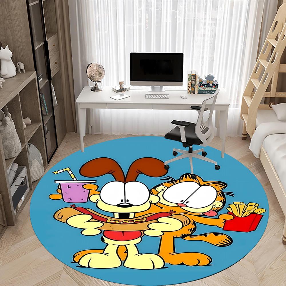 1pc Garfield Chair Carpet for Office Non-Slip, Soft & Comfortable, Carpet for Office, Gaming, Lightweight Round Floor Mat