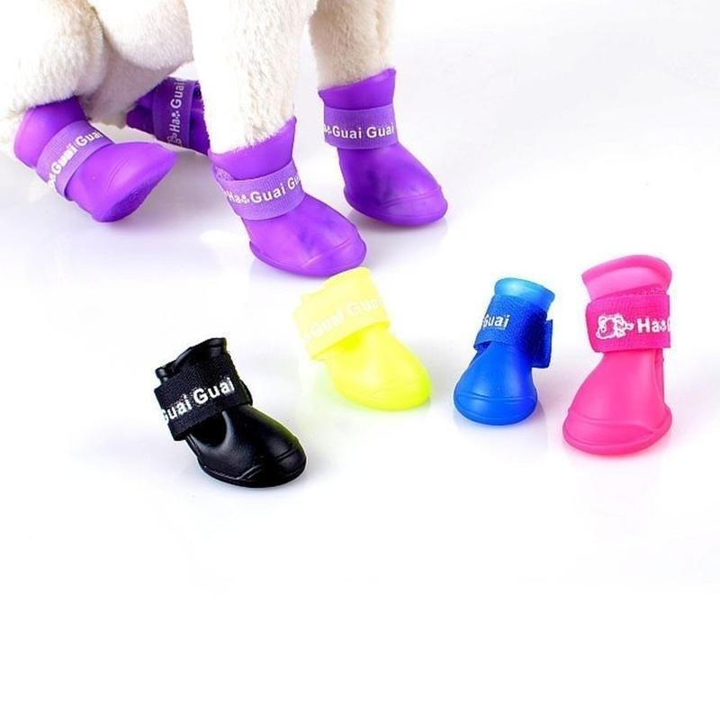 4 pezzi/set stivali per cani scarpe antiscivolo impermeabili per animali domestici