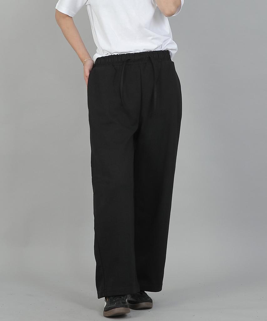 SAINTCREW Soft Elastic Waist Wide Pants Esb-384 Black