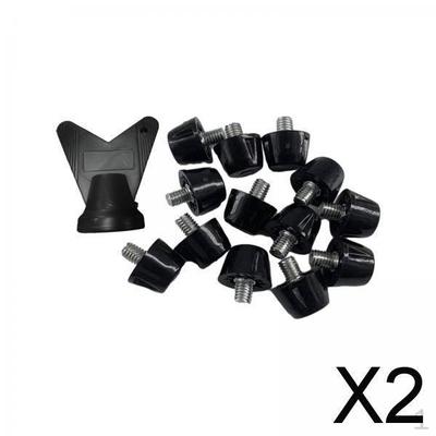 2x 12 Piezas Tacos de Zapato de Fútbol con Llave, Tornillo de Rosca 5mm Diámetro Tacos de Fútbol para Terreno Firme,