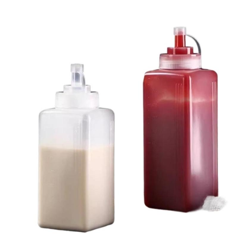 1PC Plastic Squeeze Sauce Bottle Large Caliber Dressing Bottle Seasoning Bottle Kitchen Condiment Dispenser Gadgets