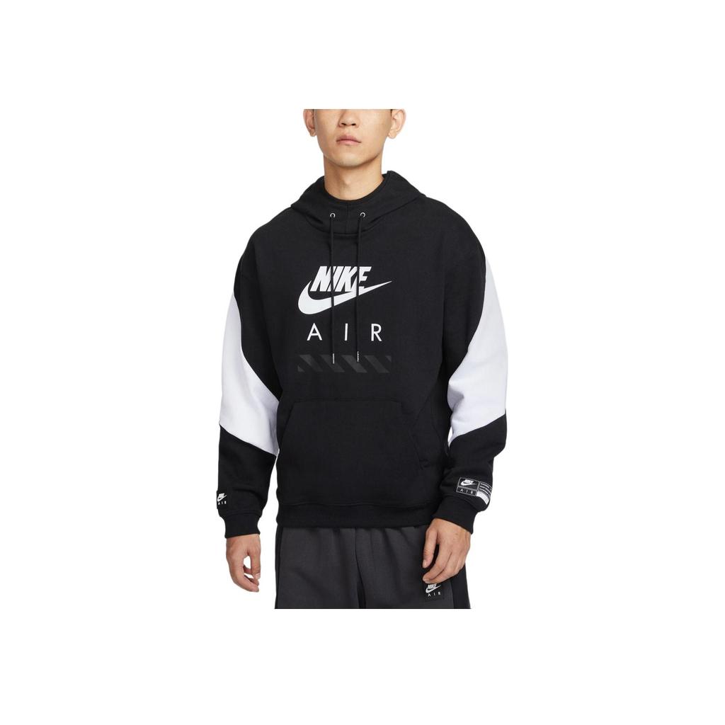 Nike Color Block Hooded Pullover College Style Long Sleeve Sweatshirt Men Sweatshirt Black HJ0274-010