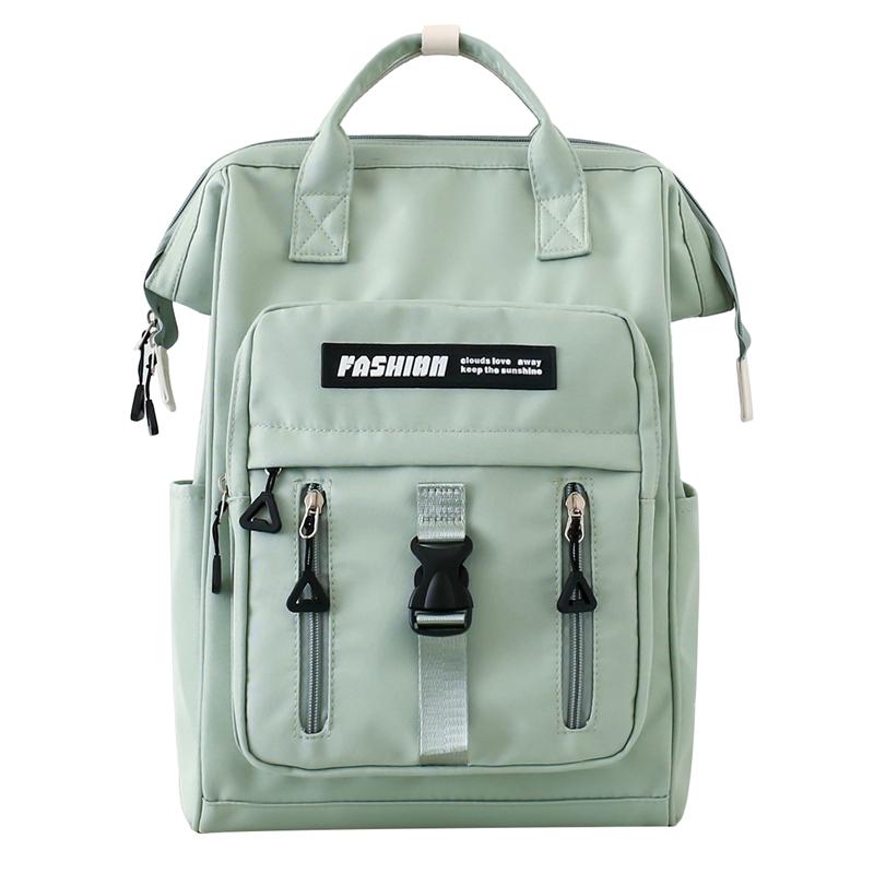 

Нейлоновый рюкзак большой емкости, женский легкий рюкзак, однотонный студенческий школьный рюкзак зелёный