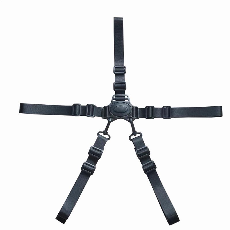 Children's Double Hook Five-Point Stroller Safety Harness with Anti-Fall Buckle
