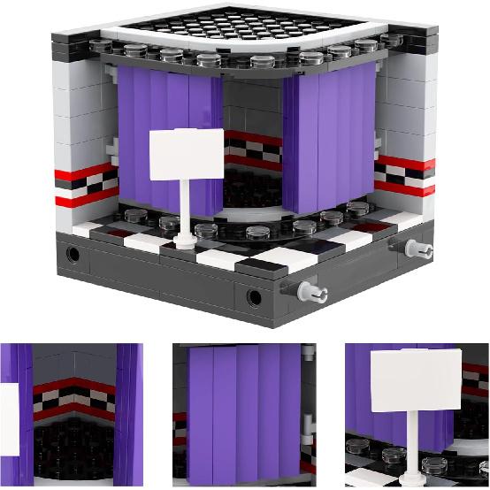 MOOXI-MOC FNAF Stage Building Set,Creative Cute Building Blocks Children Kits,Halloween Christmas for Kids(231pcs)