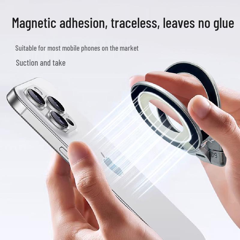 Aluminum Magnetic Ring Holder with N52 Magnets, Ultra-Thin, Portable, Multi-Angle Adjustable, Double-Sided Suction.